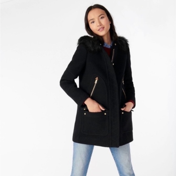 J Crew Coat Chateau Parka Italian Cloth in Black - Picture 3 of 8